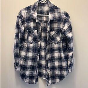 Maurice’s Plaid Flannel Shirt - Blue and White size Large